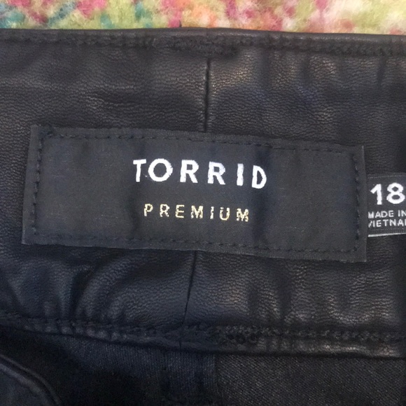 Torrid Black Pleather Straight Leg Pants - Picture 2 of 5